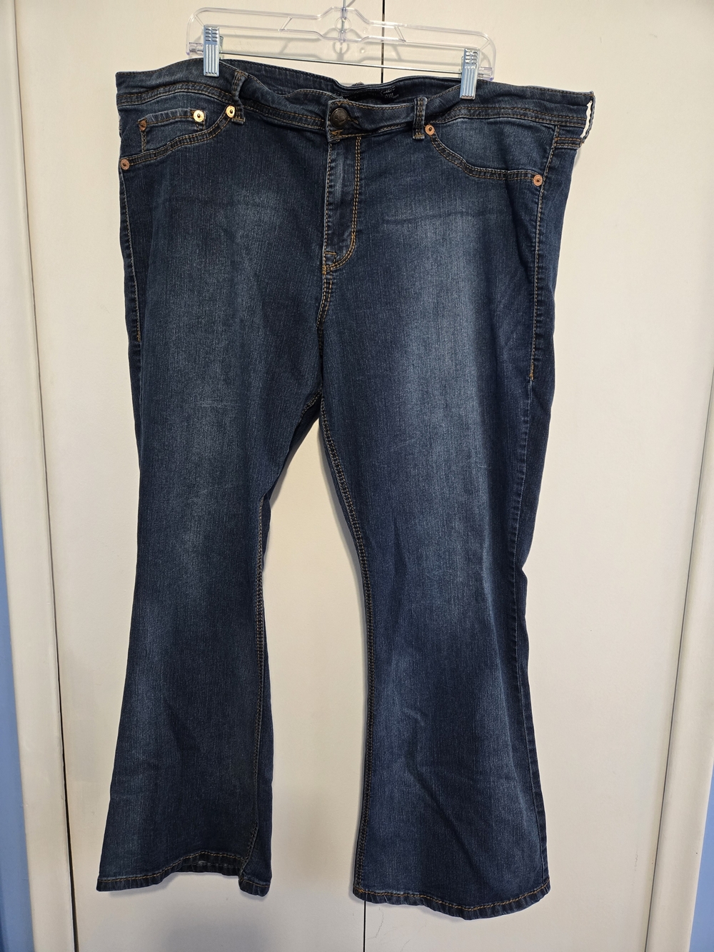 Source of Wisdom Slim Boot Jeans Size 26 Dark Wash Stretch Denim